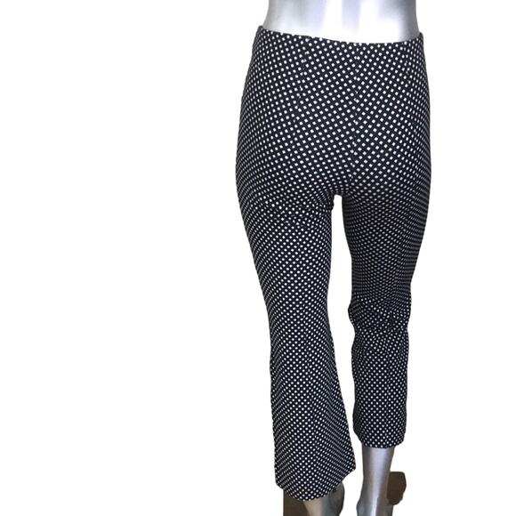 Anthropologie Essential Crop Flare Geometric Print High Rise Trousers Women's S - Picture 1 of 7